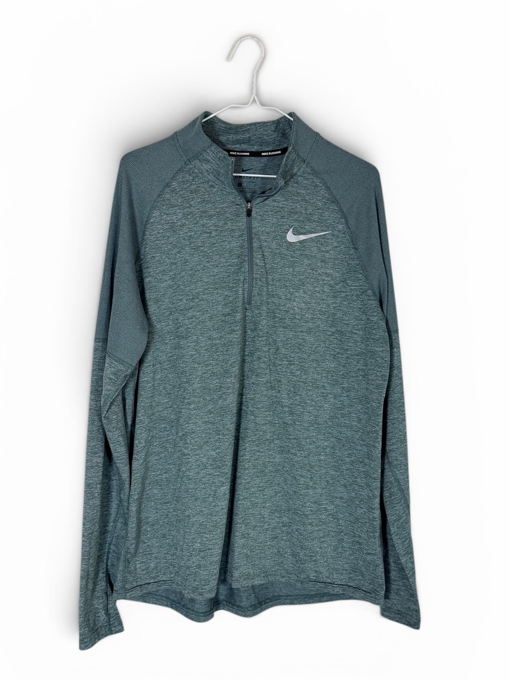 Nike Men's Heathered Teal Gray Quarter-Zip Performance Top